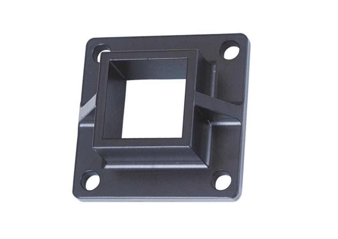Aluminum ornamental post floor mount - 2 1/2" black
