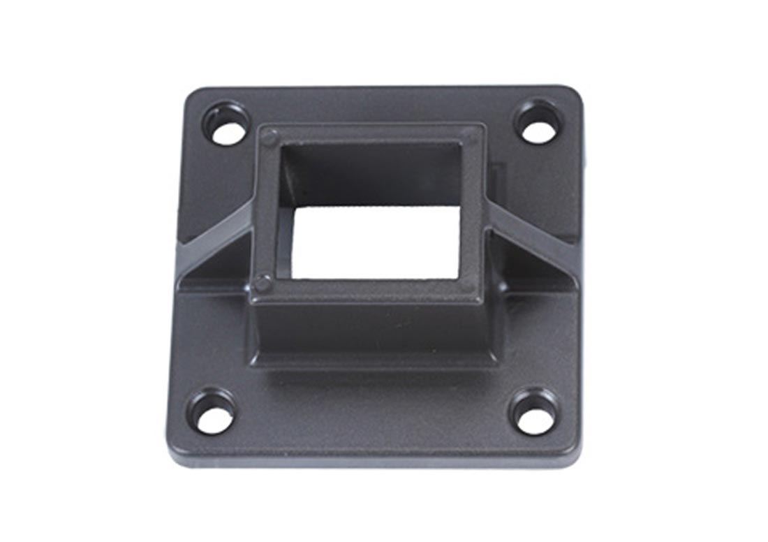 Aluminum ornamental post floor mount - 2" black