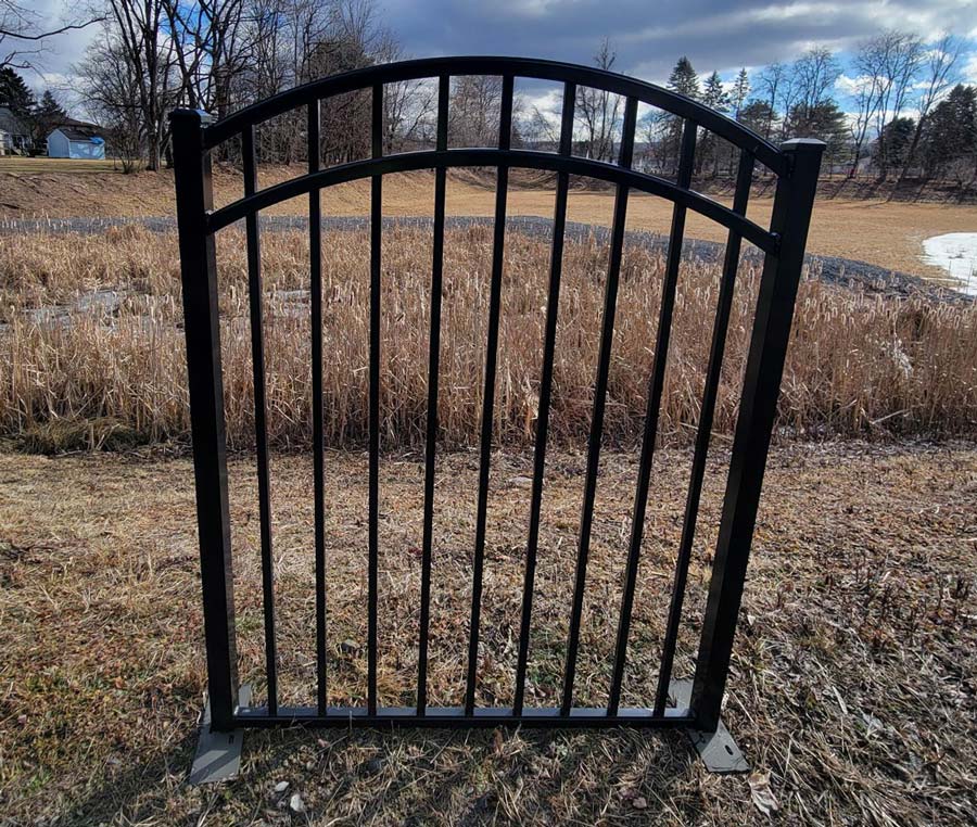 Aluminum ornamental 48" arched gate - C-03 Colonial - Black