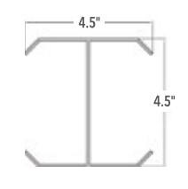 PVC H-Beam post stiffener - Aluminum - 5" x 5" x 8' 10"